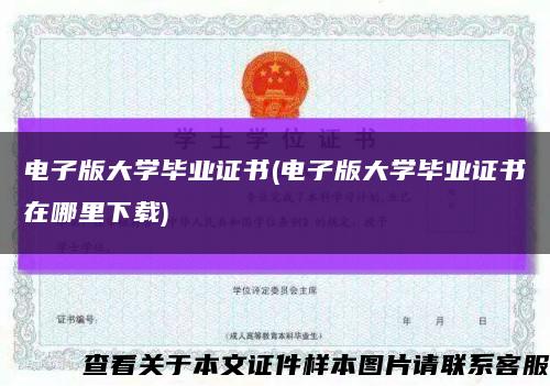 电子版大学毕业证书(电子版大学毕业证书在哪里下载)缩略图