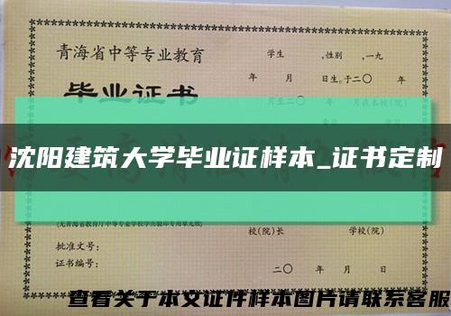 沈阳建筑大学毕业证样本_证书定制缩略图