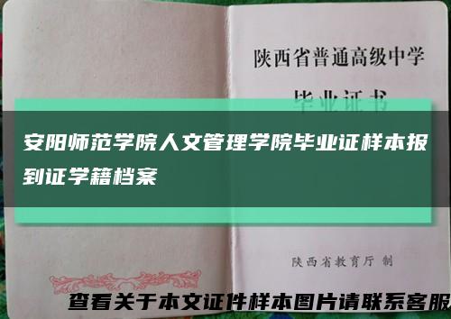 安阳师范学院人文管理学院毕业证样本报到证学籍档案缩略图