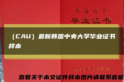 （CAU）最新韩国中央大学毕业证书样本缩略图