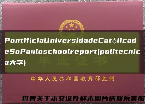 PontifíciaUniversidadeCatólicadeSoPauloschoolreport(politecnica大学)缩略图