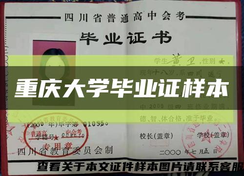 重庆大学毕业证样本缩略图