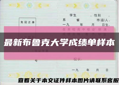 最新布鲁克大学成绩单样本缩略图