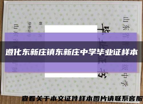 遵化东新庄镇东新庄中学毕业证样本缩略图