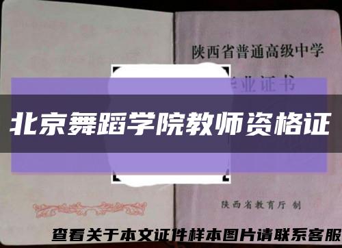 北京舞蹈学院教师资格证缩略图