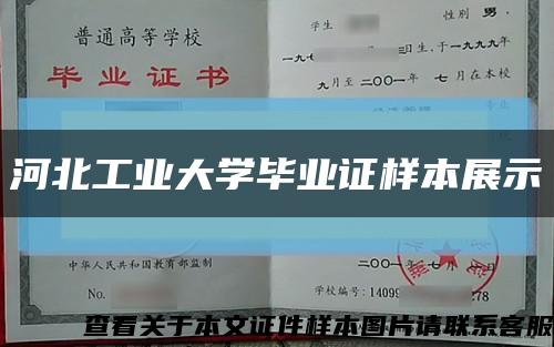 河北工业大学毕业证样本展示缩略图