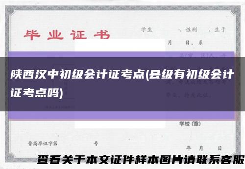 陕西汉中初级会计证考点(县级有初级会计证考点吗)缩略图