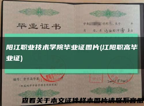 阳江职业技术学院毕业证图片(江阳职高毕业证)缩略图