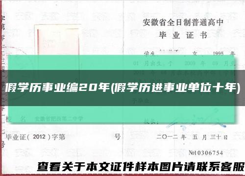 假学历事业编20年(假学历进事业单位十年)缩略图