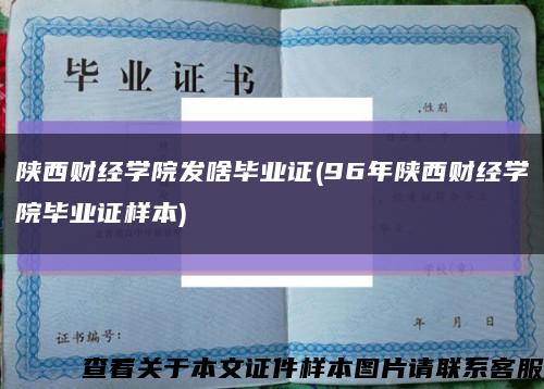 陕西财经学院发啥毕业证(96年陕西财经学院毕业证样本)缩略图