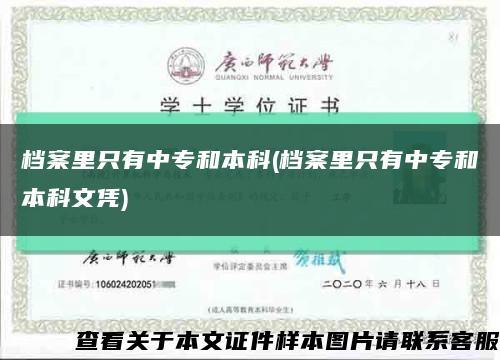 档案里只有中专和本科(档案里只有中专和本科文凭)缩略图