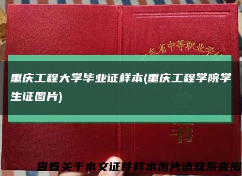 重庆工程大学毕业证样本(重庆工程学院学生证图片)缩略图