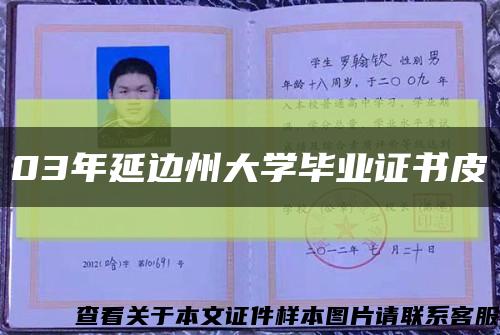 03年延边州大学毕业证书皮缩略图