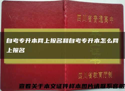 自考专升本网上报名和自考专升本怎么网上报名缩略图