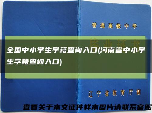 全国中小学生学籍查询入口(河南省中小学生学籍查询入口)缩略图