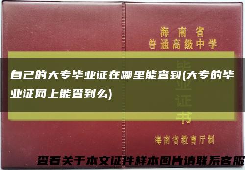 自己的大专毕业证在哪里能查到(大专的毕业证网上能查到么)缩略图