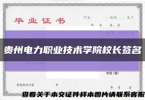 贵州电力职业技术学院校长签名缩略图