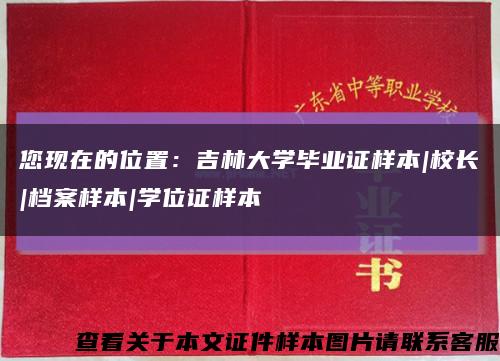 您现在的位置：吉林大学毕业证样本|校长|档案样本|学位证样本缩略图