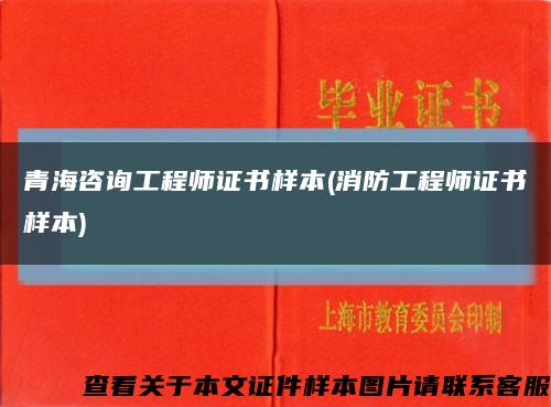 青海咨询工程师证书样本(消防工程师证书样本)缩略图