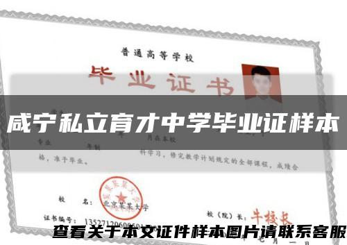 咸宁私立育才中学毕业证样本缩略图