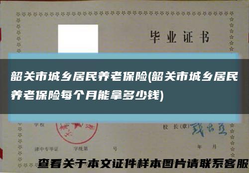 韶关市城乡居民养老保险(韶关市城乡居民养老保险每个月能拿多少钱)缩略图