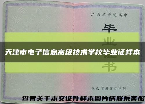 天津市电子信息高级技术学校毕业证样本缩略图