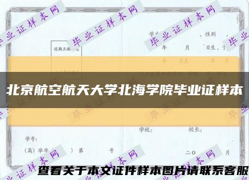 北京航空航天大学北海学院毕业证样本缩略图