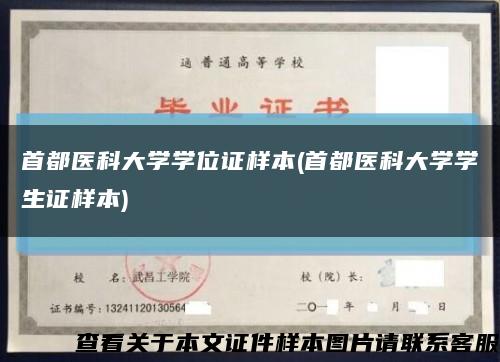 首都医科大学学位证样本(首都医科大学学生证样本)缩略图