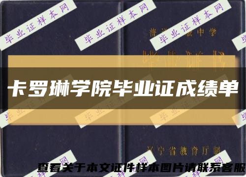 卡罗琳学院毕业证成绩单缩略图