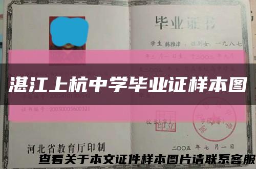 湛江上杭中学毕业证样本图缩略图