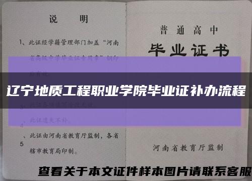 辽宁地质工程职业学院毕业证补办流程缩略图