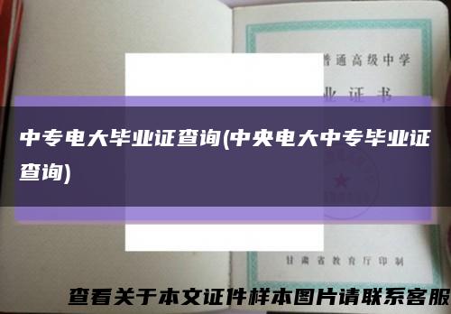 中专电大毕业证查询(中央电大中专毕业证查询)缩略图