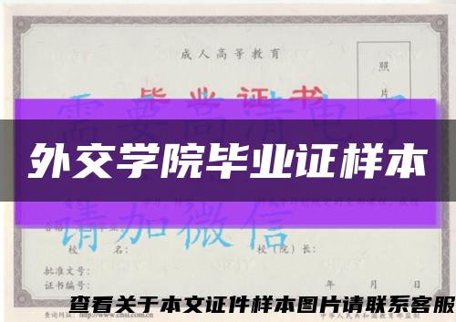 外交学院毕业证样本缩略图