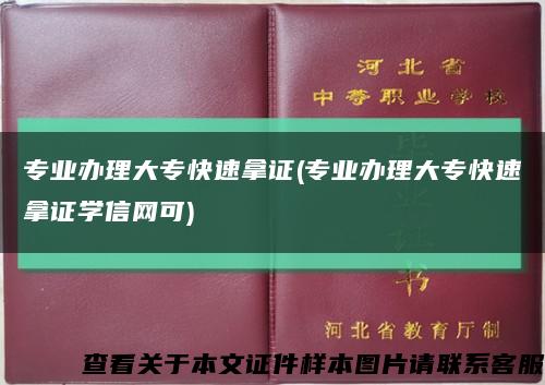 专业办理大专快速拿证(专业办理大专快速拿证学信网可)缩略图