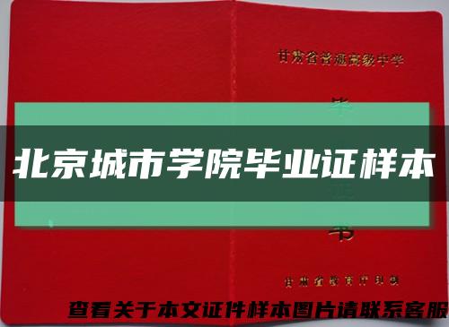 北京城市学院毕业证样本缩略图