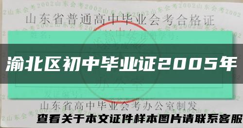 渝北区初中毕业证2005年缩略图