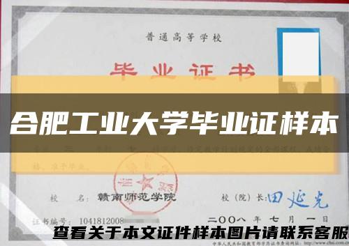 合肥工业大学毕业证样本缩略图