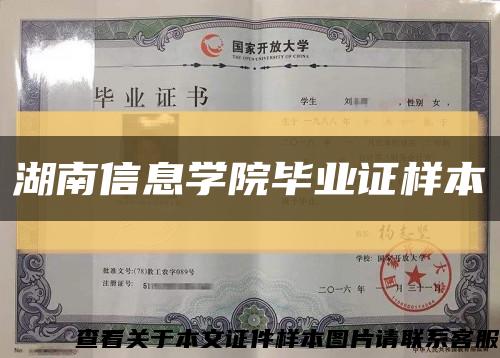 湖南信息学院毕业证样本缩略图