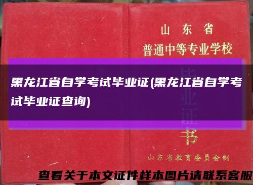 黑龙江省自学考试毕业证(黑龙江省自学考试毕业证查询)缩略图