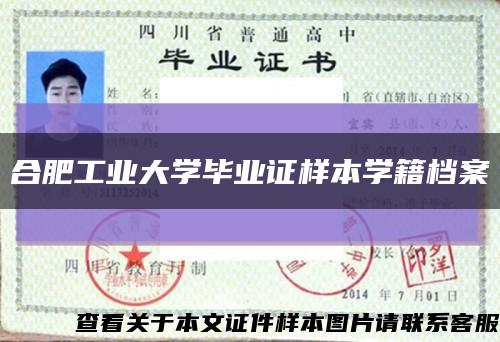 合肥工业大学毕业证样本学籍档案缩略图