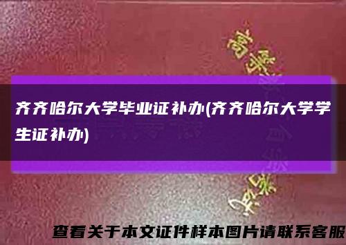 齐齐哈尔大学毕业证补办(齐齐哈尔大学学生证补办)缩略图