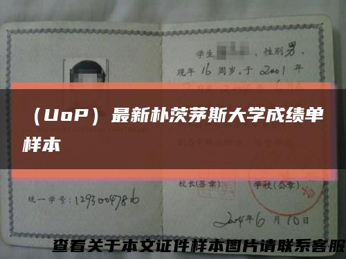 （UoP）最新朴茨茅斯大学成绩单样本缩略图