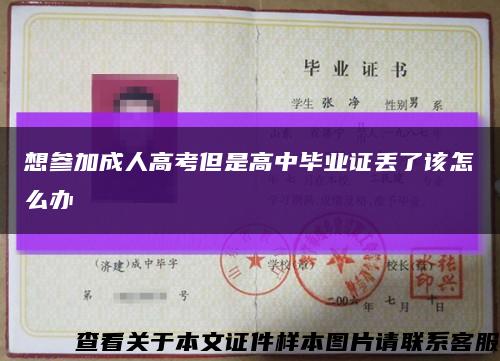 想参加成人高考但是高中毕业证丢了该怎么办缩略图