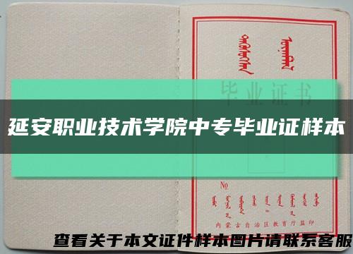 延安职业技术学院中专毕业证样本缩略图