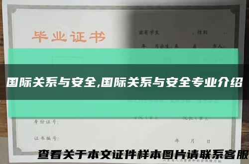 国际关系与安全,国际关系与安全专业介绍缩略图