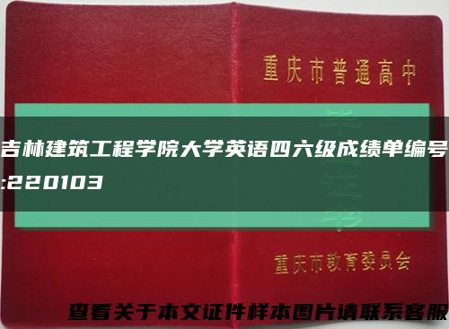 吉林建筑工程学院大学英语四六级成绩单编号:220103缩略图