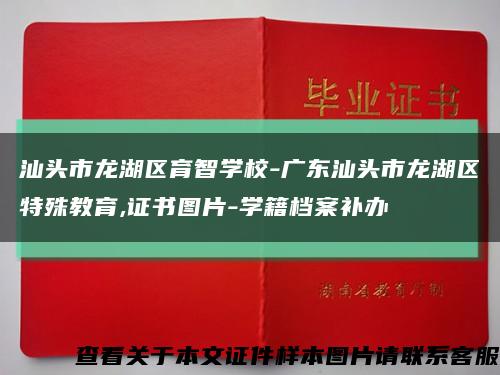 汕头市龙湖区育智学校-广东汕头市龙湖区特殊教育,证书图片-学籍档案补办缩略图