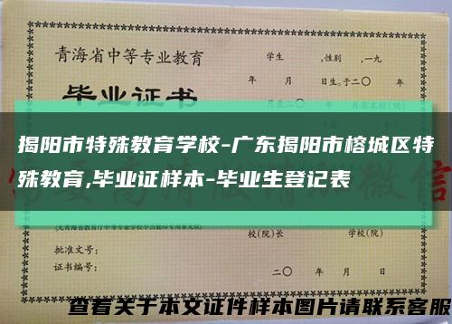 揭阳市特殊教育学校-广东揭阳市榕城区特殊教育,毕业证样本-毕业生登记表缩略图