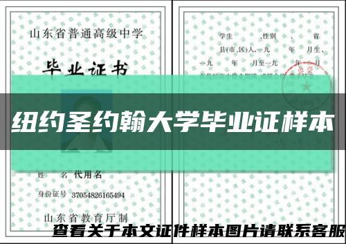 纽约圣约翰大学毕业证样本缩略图