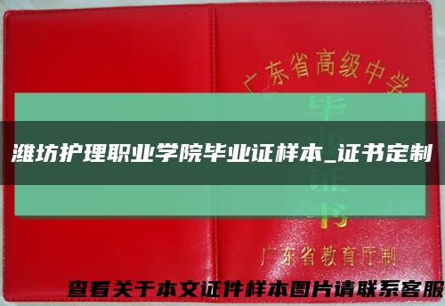 潍坊护理职业学院毕业证样本_证书定制缩略图